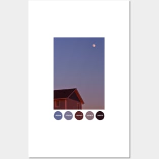 Moonrise from North Carolina Color Palette [Dots] Posters and Art